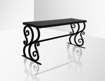 Скамейка Лилия для кладбища Биробиджан - металлическая лавочка с узором, террасная доска DPC