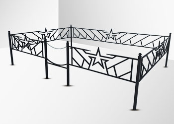 Военная оградка Звезда Отваги для могилы в Биробиджане